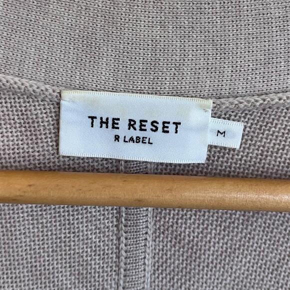 The Reset R Label Wool Womens Kimono Cardigan Tank Set Size M Beige Minimalist - Picture 10 of 15